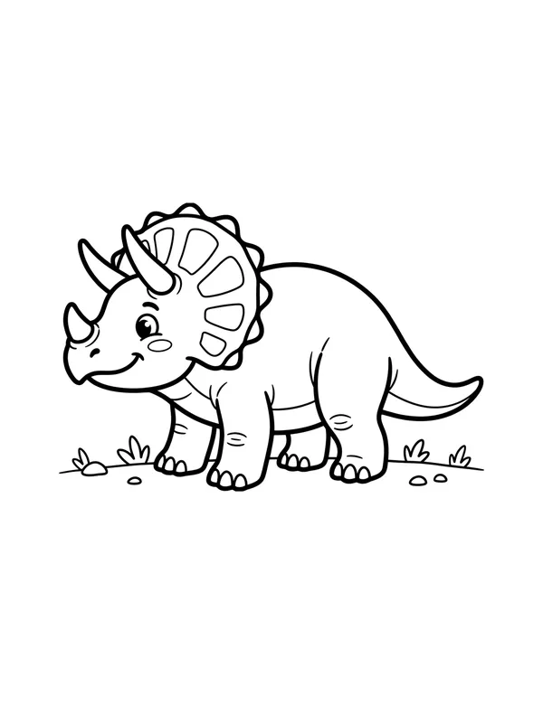 Triceratops coloring page — free printable