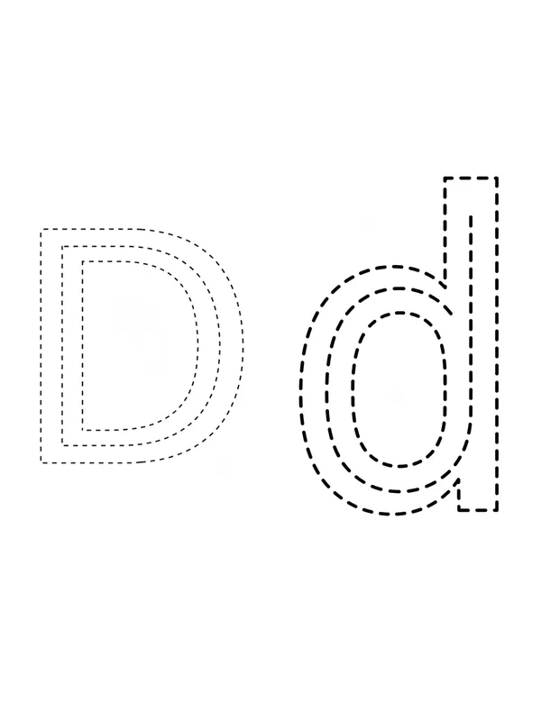 Dd tracing worksheet — free printable