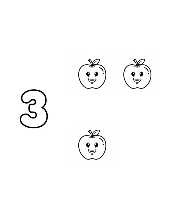 3 coloring page — free printable
