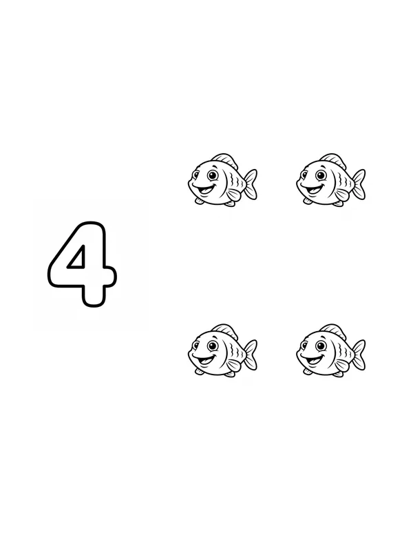 4 coloring page — free printable
