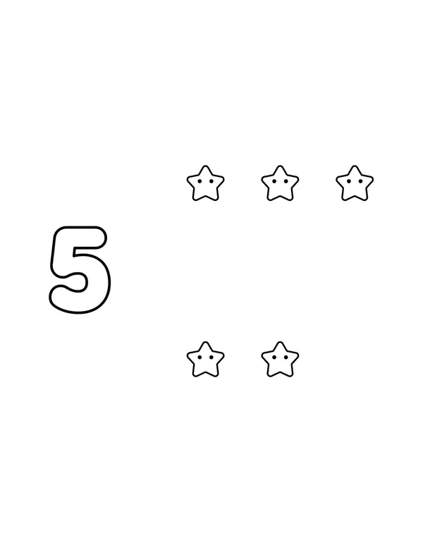 5 coloring page — free printable