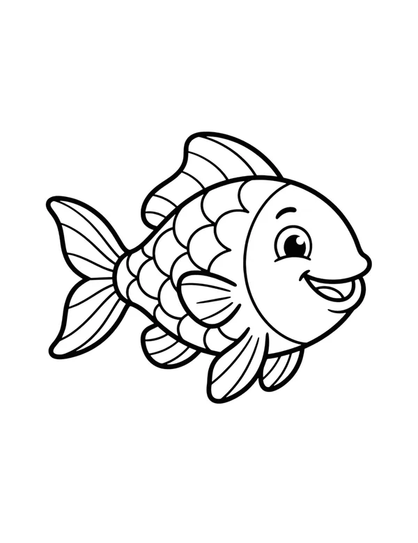 Fish coloring page — free printable