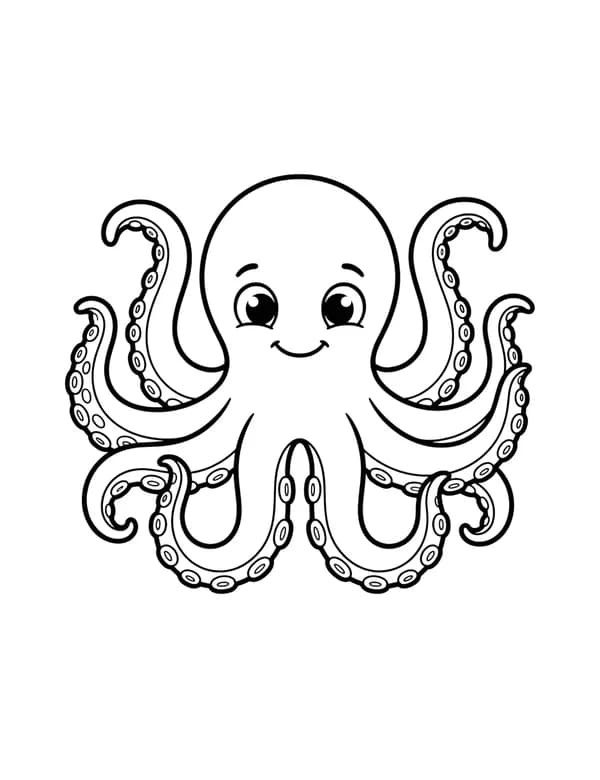 Octopus coloring page — free printable