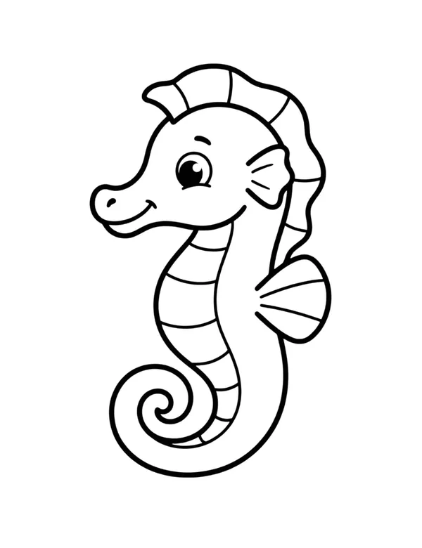 Seahorse coloring page — free printable