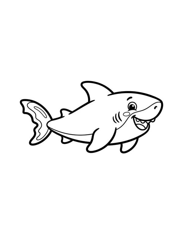 Shark coloring page — free printable