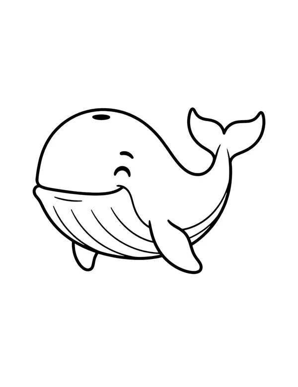 Whale coloring page — free printable