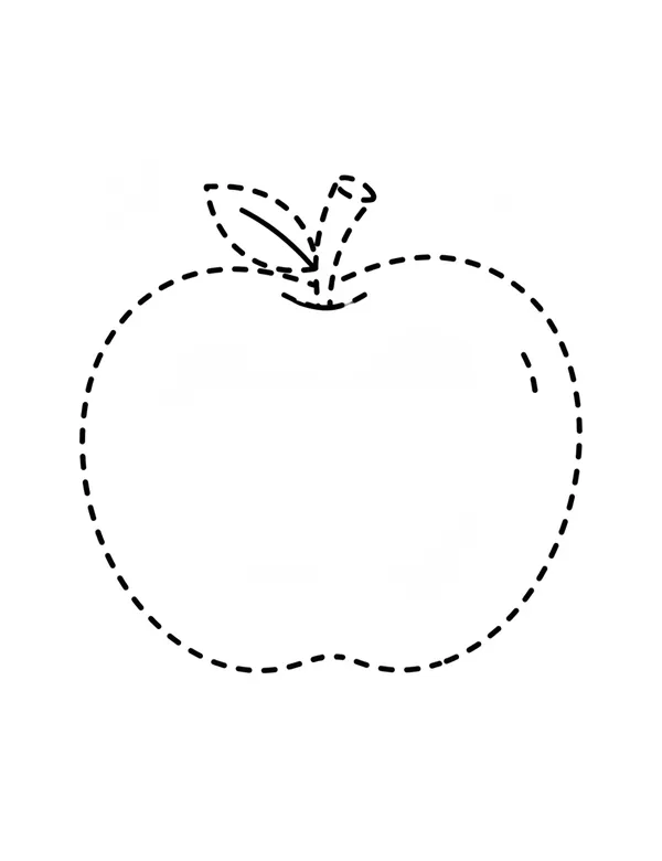 Apple tracing worksheet — free printable