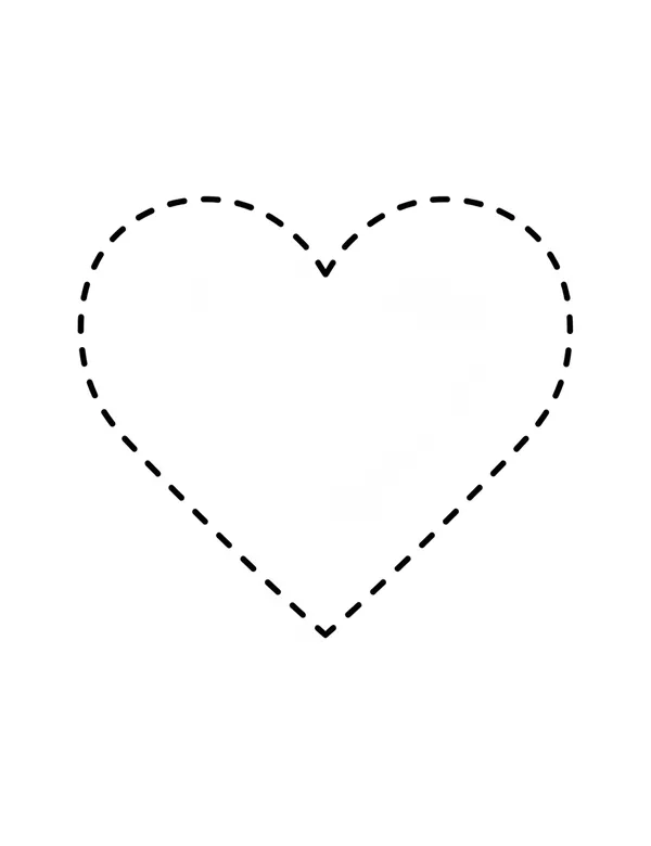 Heart tracing worksheet — free printable