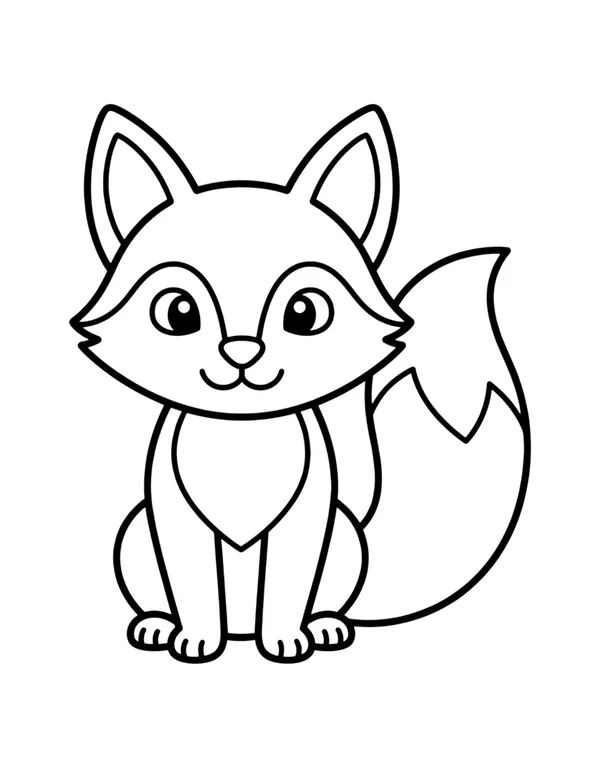 Fox coloring page — free printable