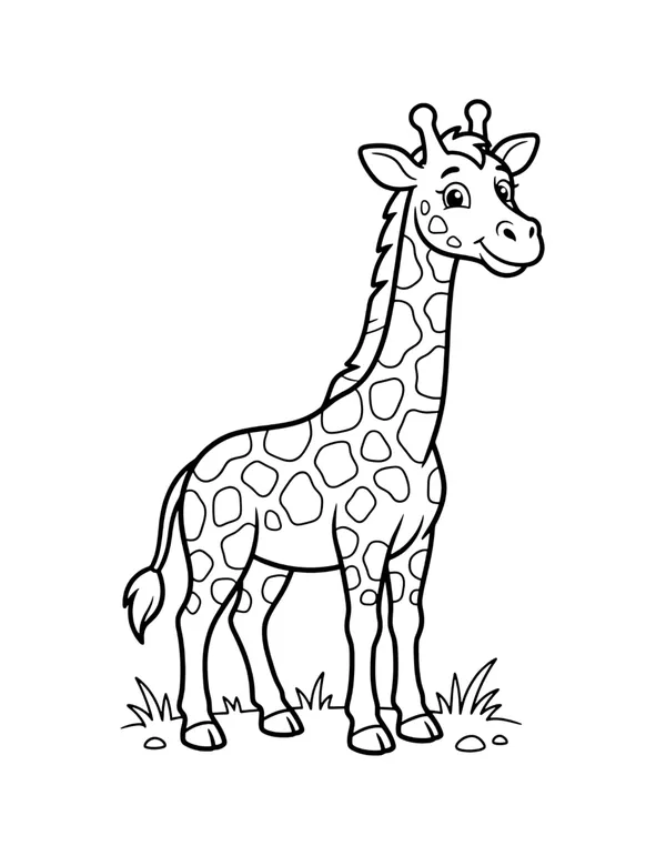 Giraffe coloring page — free printable