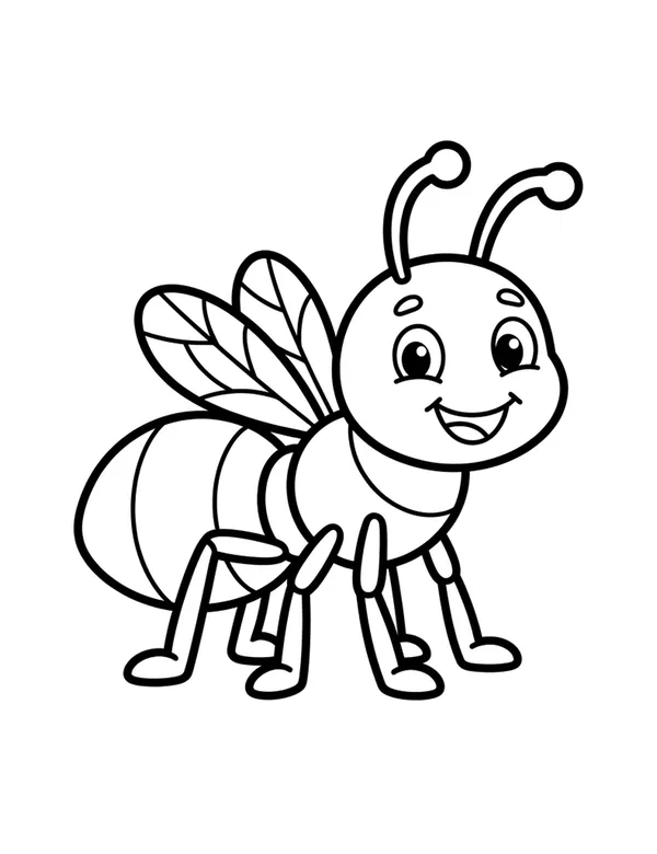 Ant coloring page — free printable