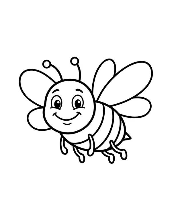 Bee coloring page — free printable