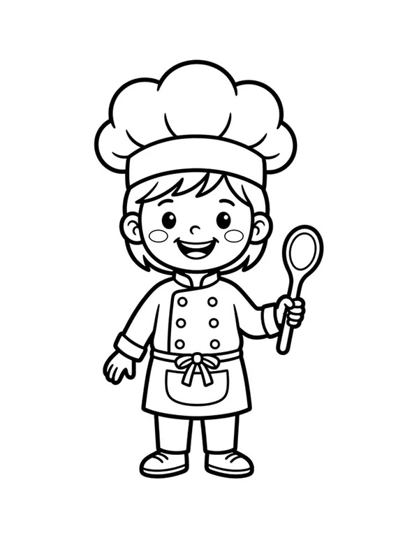 Chef coloring page — free printable