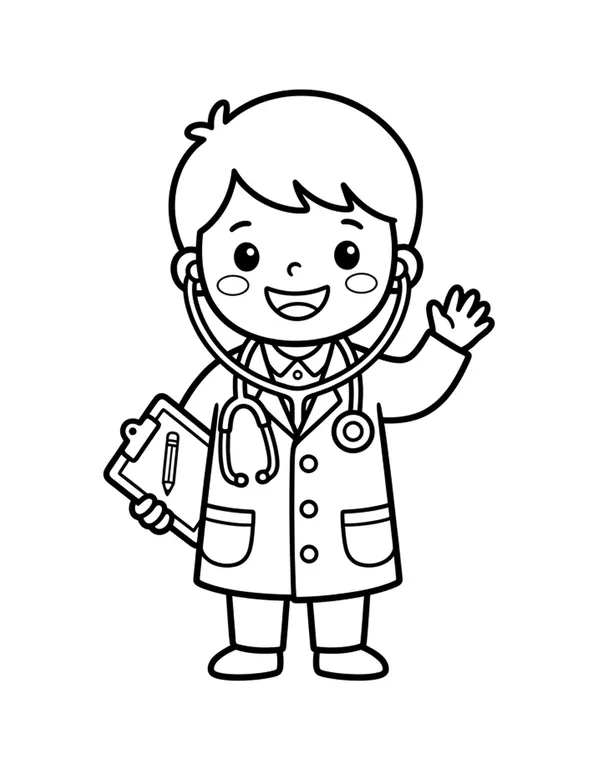 Doctor coloring page — free printable