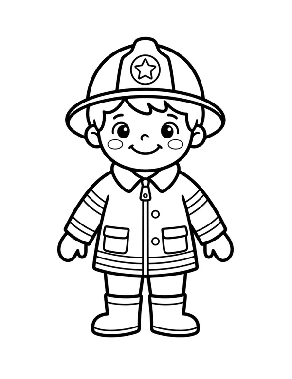 Firefighter coloring page — free printable