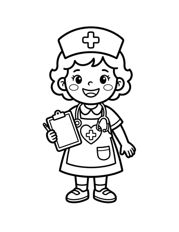 Nurse coloring page — free printable