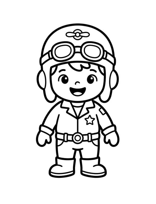 Pilot coloring page — free printable