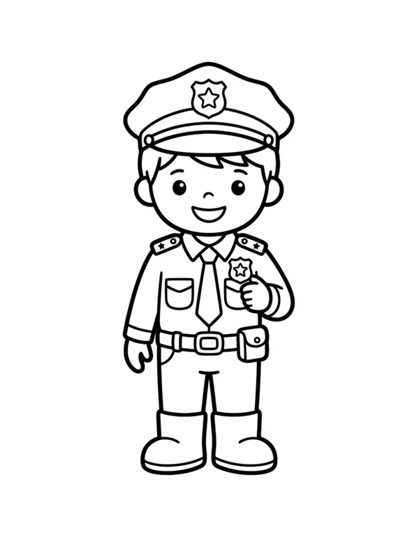 Police Officer coloring page — free printable