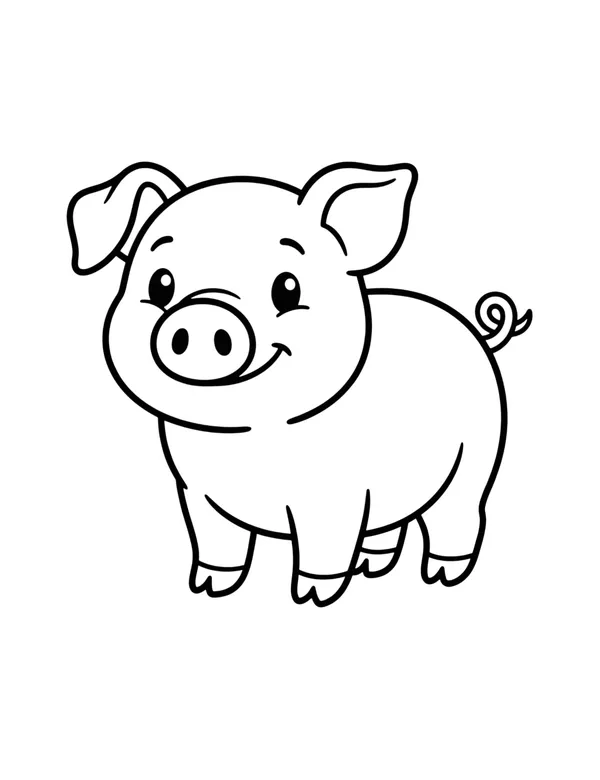 Pig coloring page — free printable