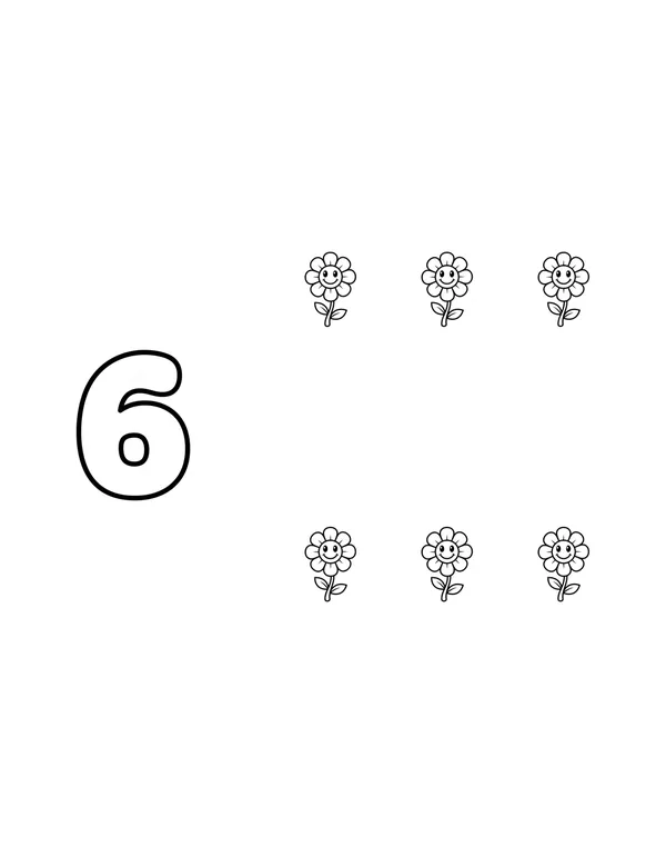 Number Coloring & Counting Pages (1–10) — sheet 6