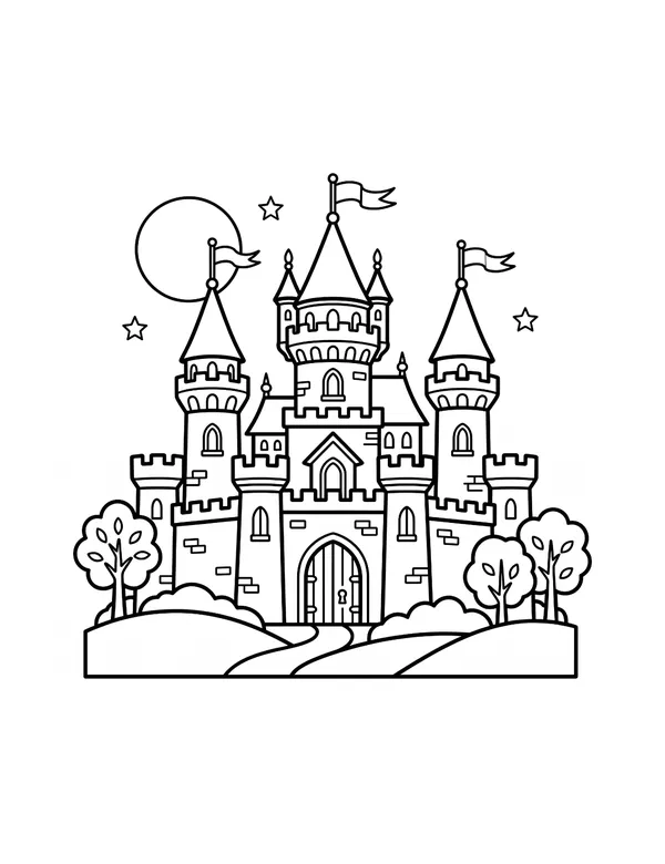 Princess & Fairy-Tale Coloring Pages — sheet 2