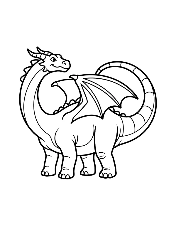 Dragon coloring page — free printable