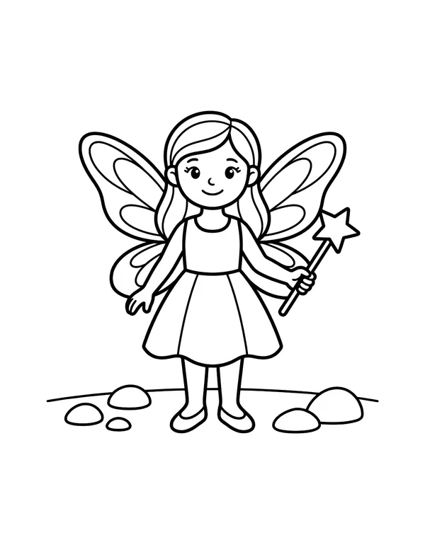 Fairy coloring page — free printable