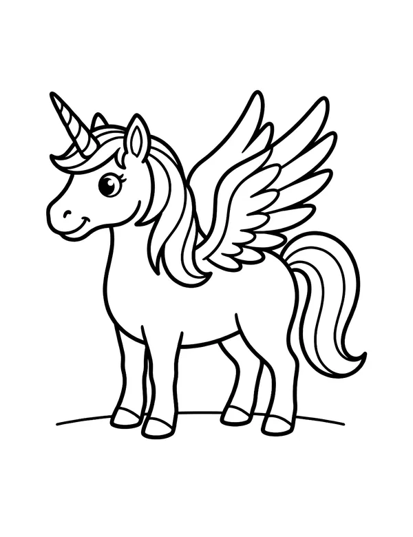 Free Unicorn Coloring Pages — sheet 2